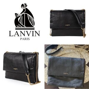 Lanvin Lambskin Sugar Crossbody, Black